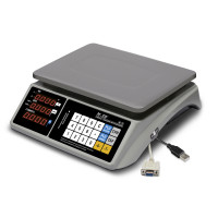 Торговые настольные весы M-ER 328 C-15.2 LED  с RS-232 и USB без АКБ
